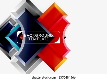 Geometrical 3d shapes background. Vector illustration