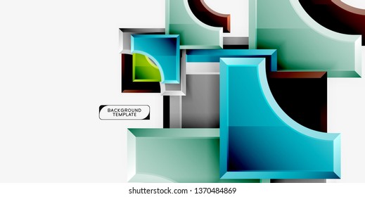 Fondo geométrico 3d de formas. Ilustración del vector