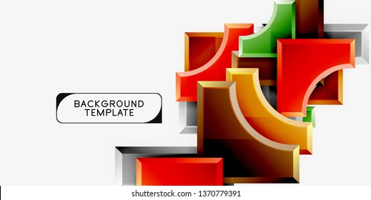 Fondo geométrico 3d de formas. Ilustración del vector