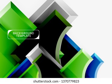Geometrical 3d shapes background. Vector illustration