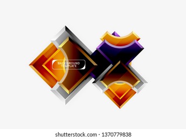 Geometrical 3d shapes background. Vector illustration