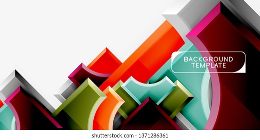 Geometrical 3d shapes background. Vector illustration