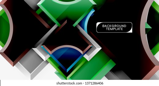 Geometrical 3d shapes background. Vector illustration