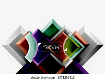 Geometrical 3d shapes background. Vector illustration