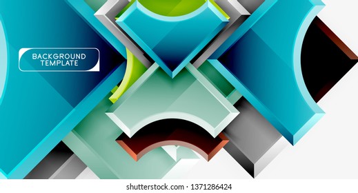 Geometrical 3d shapes background. Vector illustration