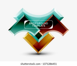Geometrical 3d shapes background. Vector illustration