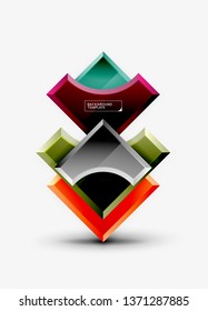 Geometrical 3d shapes background. Vector illustration