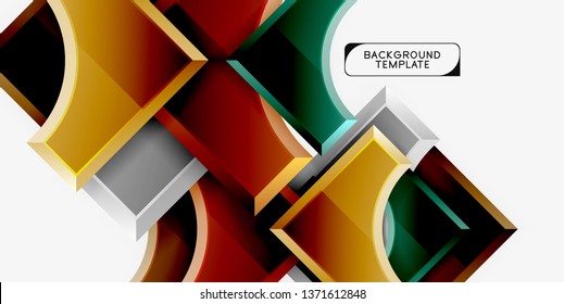 Fondo geométrico 3d de formas. Ilustración del vector