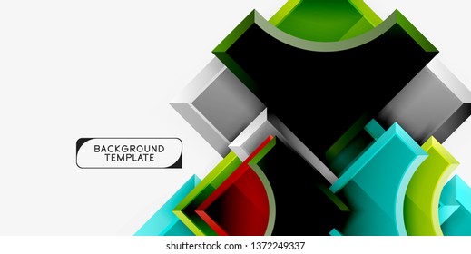 Fondo geométrico 3d de formas. Ilustración del vector