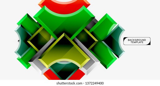 Fondo geométrico 3d de formas. Ilustración del vector