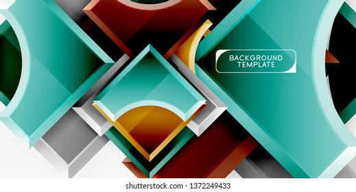 Geometrical 3d shapes background. Vector illustration