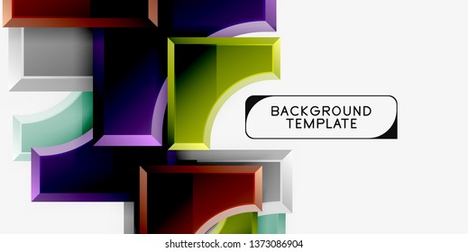 Geometrical 3d shapes background. Vector illustration