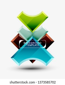 Fondo geométrico 3d de formas. Ilustración del vector