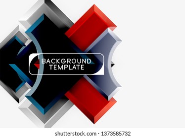 Geometrical 3d shapes background. Vector illustration