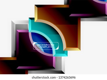 Fondo geométrico 3d de formas. Ilustración del vector
