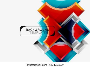 Geometrical 3d shapes background. Vector illustration