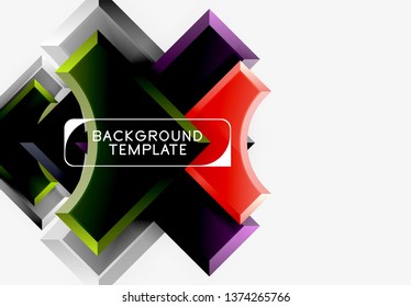 Geometrical 3d shapes background. Vector illustration