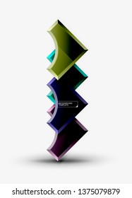 Geometrical 3d shapes background. Vector illustration