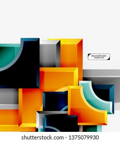 Geometrical 3d shapes background. Vector illustration