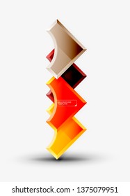 Geometrical 3d shapes background. Vector illustration