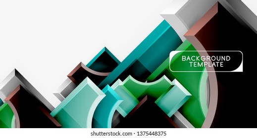 Fondo geométrico 3d de formas. Ilustración del vector