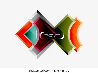 Geometrical 3d shapes background. Vector illustration