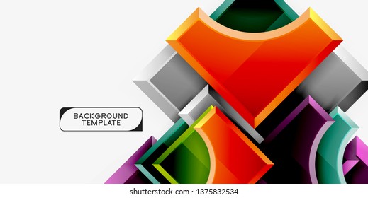 Fondo geométrico 3d de formas. Ilustración del vector