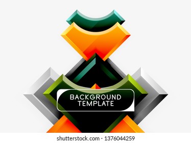 Geometrical 3d shapes background. Vector illustration