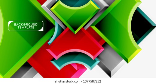 Fondo geométrico 3d de formas. Ilustración del vector