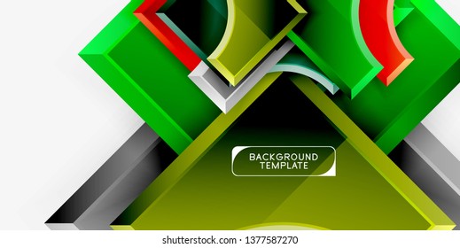 Geometrical 3d shapes background. Vector illustration