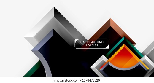 Geometrical 3d shapes background. Vector illustration