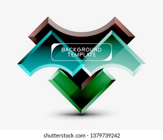 Geometrical 3d shapes background. Vector illustration