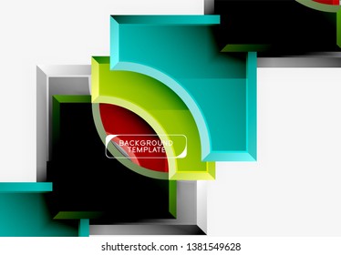 Fondo geométrico 3d de formas. Ilustración del vector
