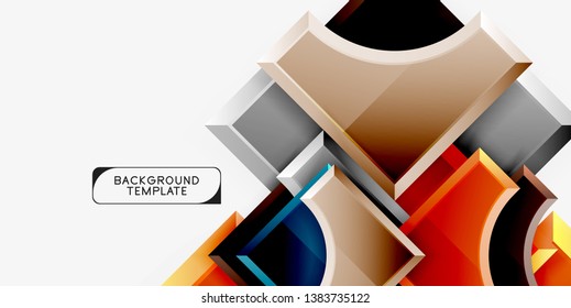 Geometrical 3d shapes background. Vector illustration