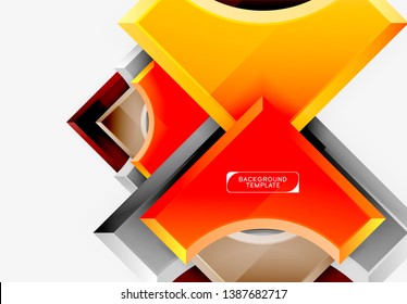 Geometrical 3d shapes background. Vector illustration