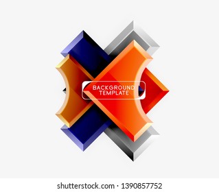 Fondo geométrico 3d de formas. Ilustración del vector