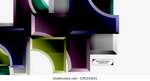 Fondo geométrico 3d de formas. Ilustración del vector
