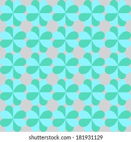 Geometrical abstract background with clover sixties style. Seamless pattern