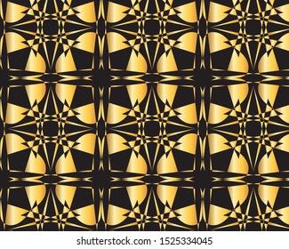 Geometrical abstract black and gold pattern design for background and wallpaper
