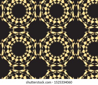 Geometrical abstract black and gold pattern design for background and wallpaper