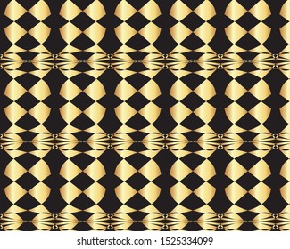 Geometrical abstract black and gold pattern design for background and wallpaper