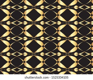 Geometrical abstract black and gold pattern design for background and wallpaper