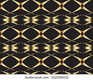 Geometrical abstract black and gold pattern design for background and wallpaper