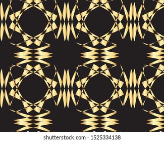Geometrical abstract black and gold pattern design for background and wallpaper