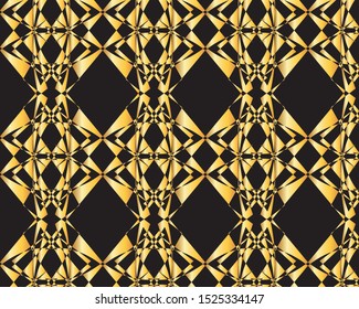Geometrical abstract black and gold pattern design for background and wallpaper