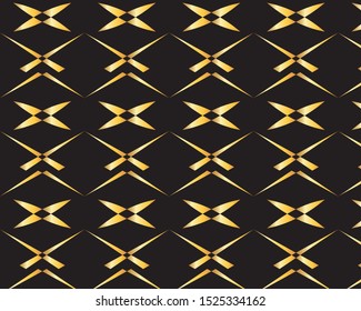 Geometrical abstract black and gold pattern design for background and wallpaper