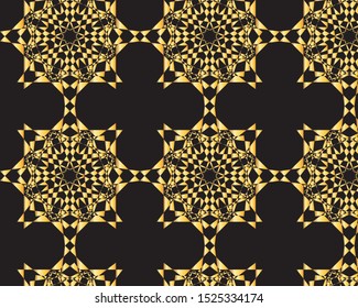 Geometrical abstract black and gold pattern design for background and wallpaper