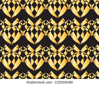 Geometrical abstract black and gold pattern design for background and wallpaper