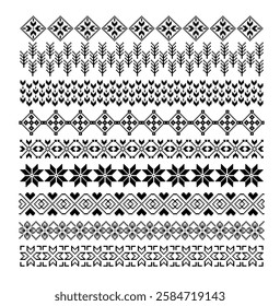 Geometrical abstract borders set art