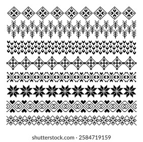Geometrical abstract borders set art